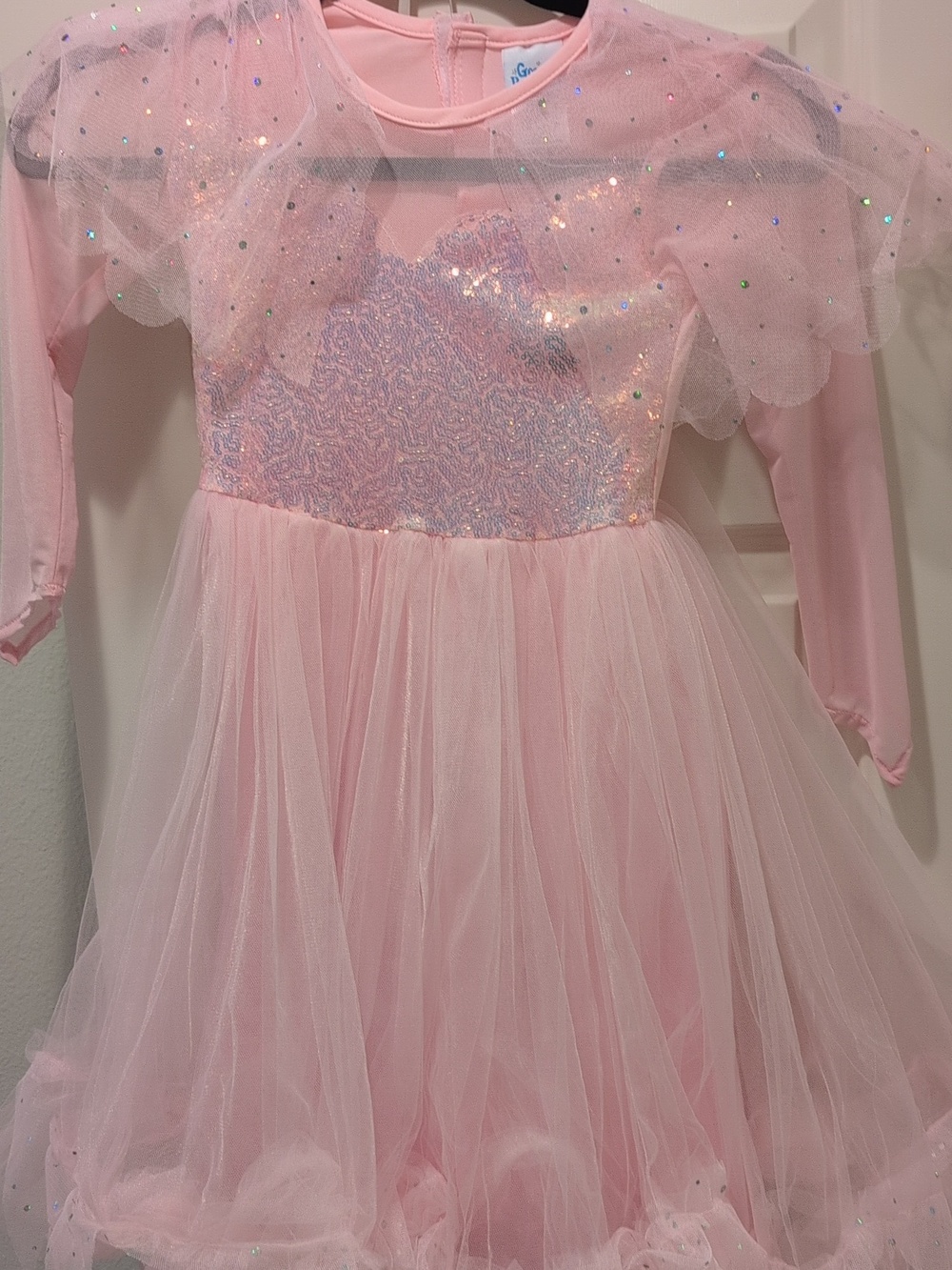 Great Pretenders Kids Pink Sparkle Tulle Princess Costume Dress  Sz 5-6 With Hat